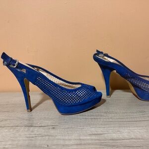 Enzo Angiolini Blue Platform Heels Size 10